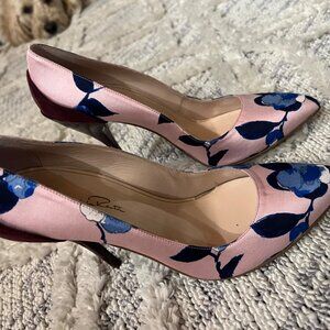 Oscar De La Renta pumps silk and patent